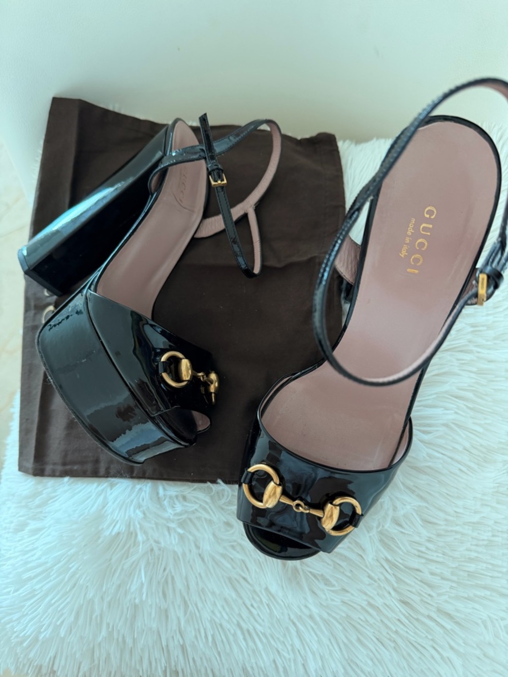 Gucci Black Patent Leather Heels